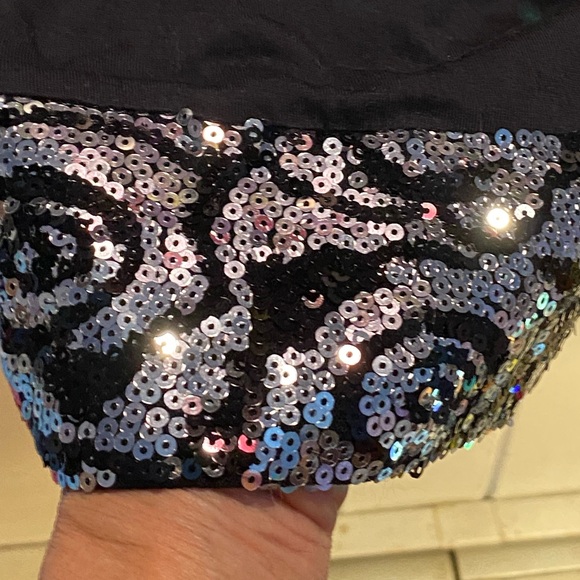 $10 dress sale NWT Cruisewear & Co black cocktail dress, silver sequins size L - Picture 5 of 9